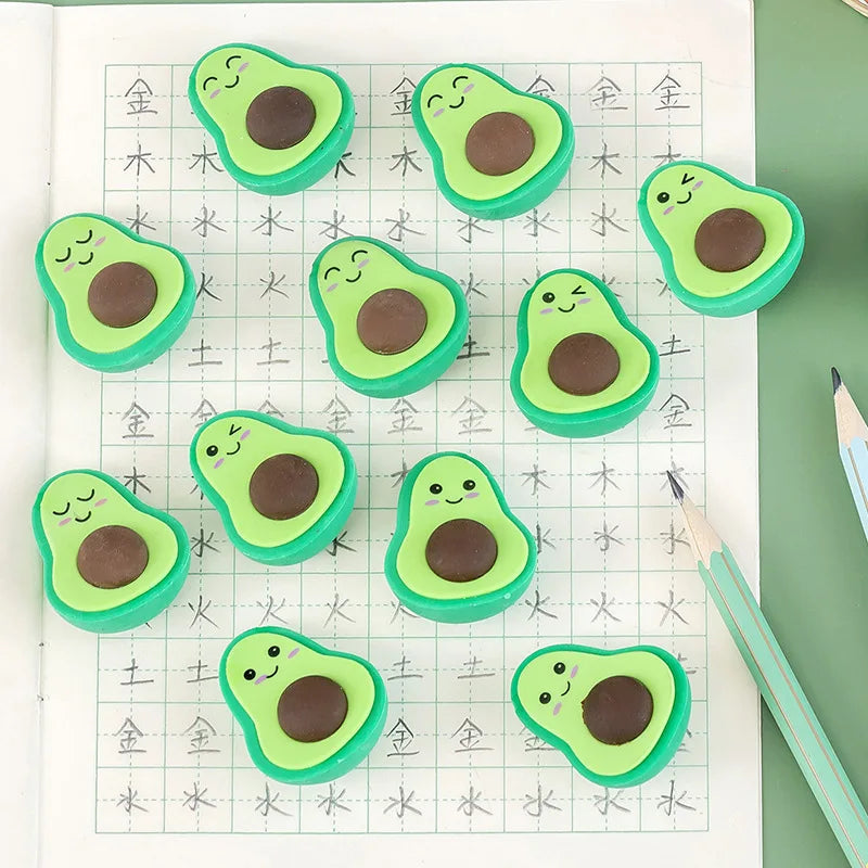 4PC Kawaii Avocado Rubber Eraser