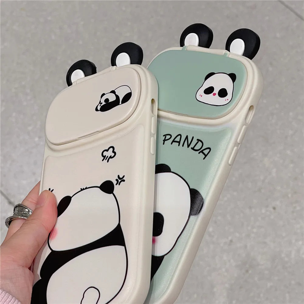 1PC Kawaii 3D Funny Panda Antenna Phone Case For iPhone