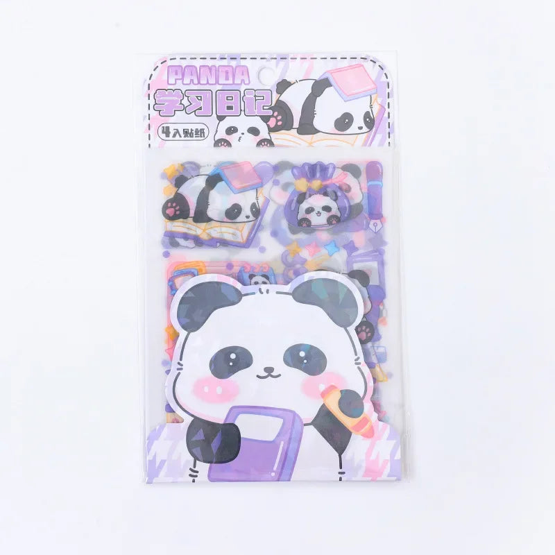 1 Set Kawaii Panda PET Frosted Stickers