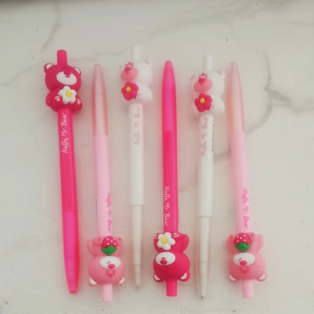 3PC Kawaii Bear Flowers Mechanical Gel Ink Pen-my kawaii office