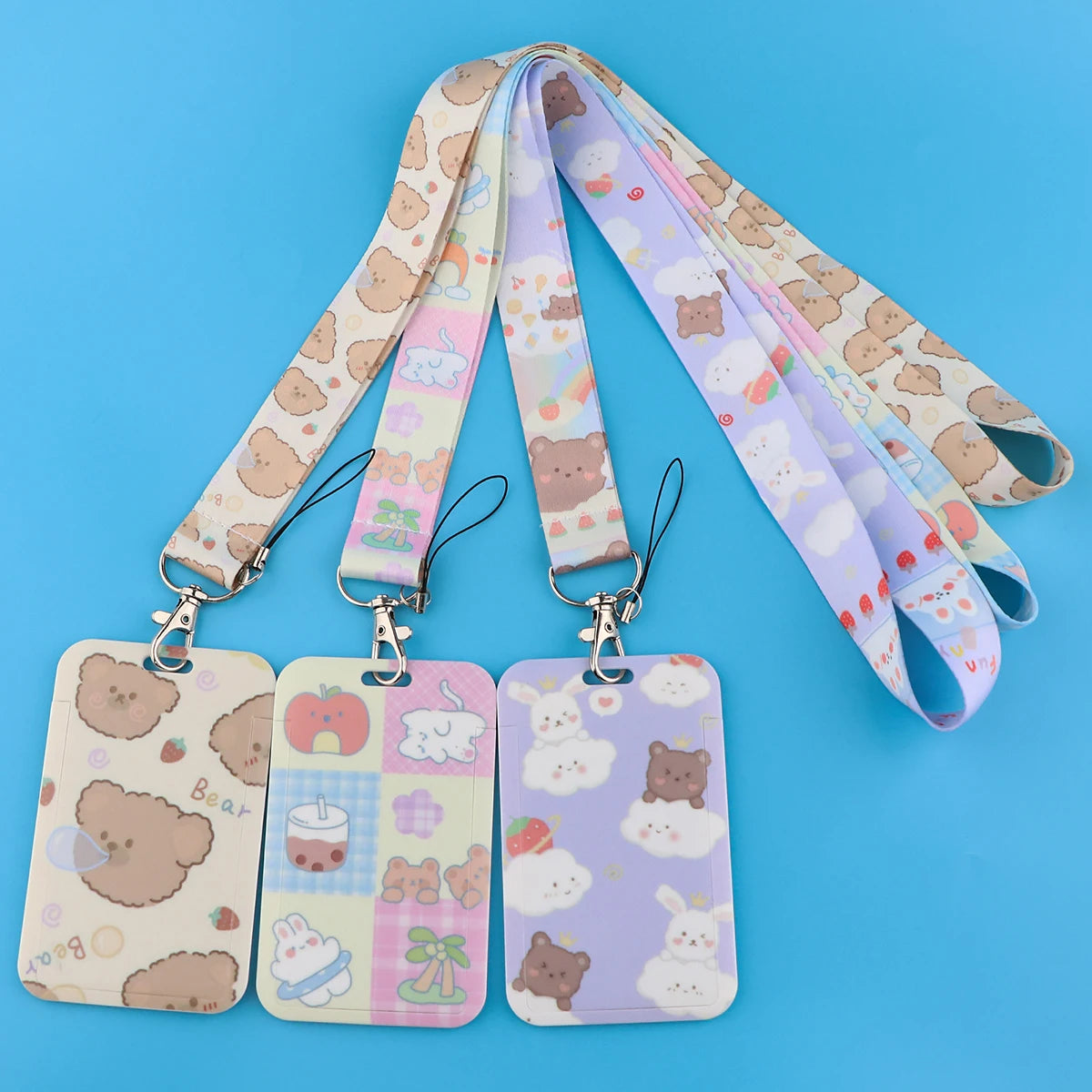 1PC Kawaii Bear ID Card Holder Lanyard