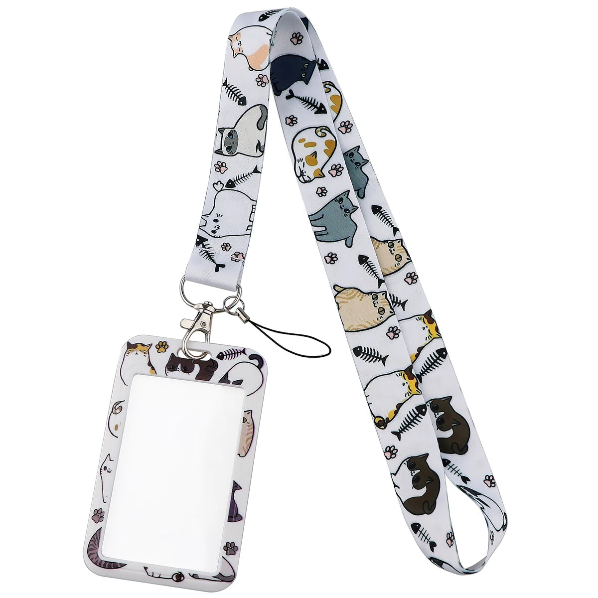 1PC Kawaii Cat ID Card Holder Lanyard