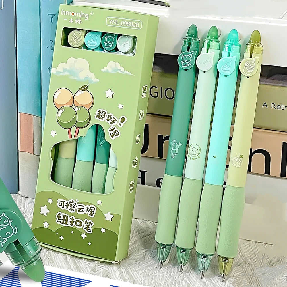 4PC Kawaii Coffee Bear & Ice Cream Erasable Gel Pen