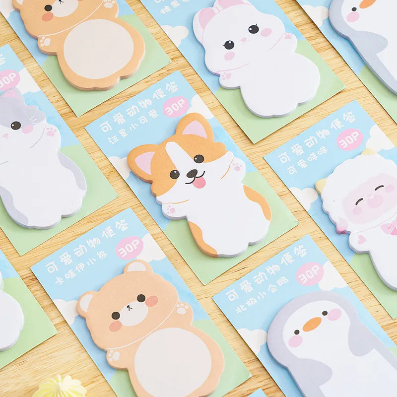 1 to 6PC Kawaii Animal Friends Memo Pad Sticky Notes