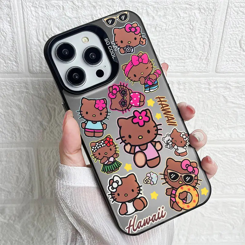 1PC Kawaii Sanrio Hawaii Hello Kitty Phone Case For iPhone