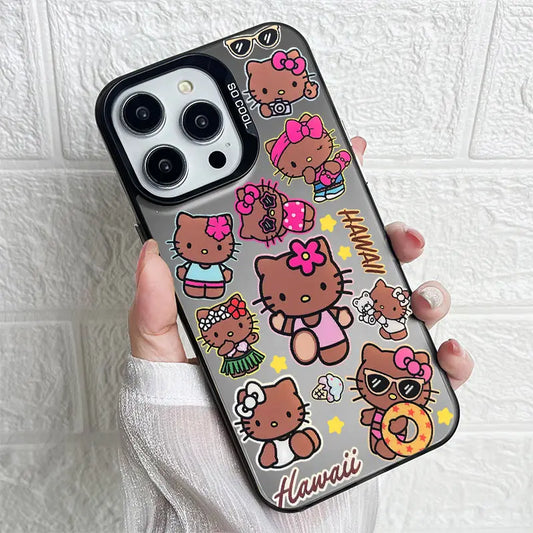 1PC Kawaii Sanrio Hawaii Hello Kitty Phone Case For iPhone