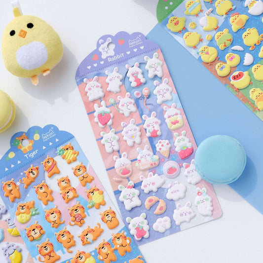 1PC Kawaii Animals 3D Puffy Stickers