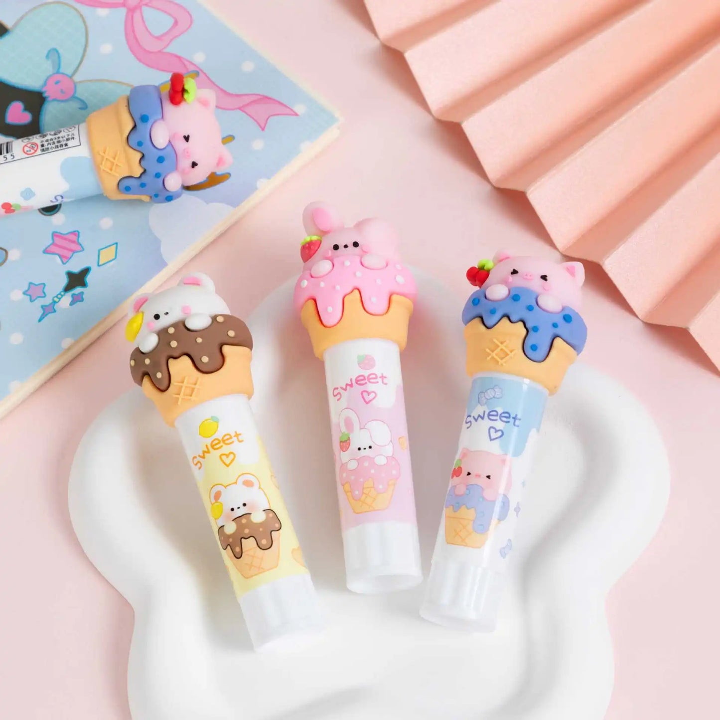 1PC Kawaii Ice Cream Shape Glue Stick