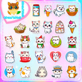 50PC Kawaii Little Cats Waterproof Stickers