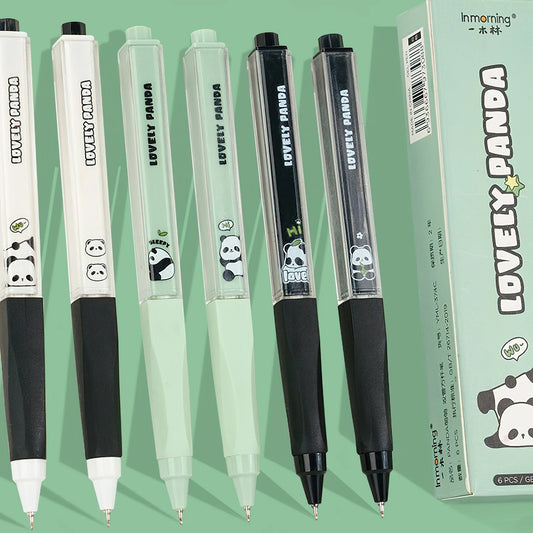 6PC Kawaii Panda & Yumi Square Barrel Gel Pen