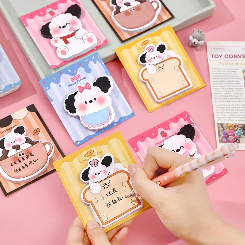 1 to 4PC Kawaii Puppy Dog Memo Pad Sticky Notes