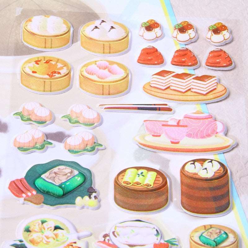1PC Kawaii Delicious Food 3D Puffy Stickers
