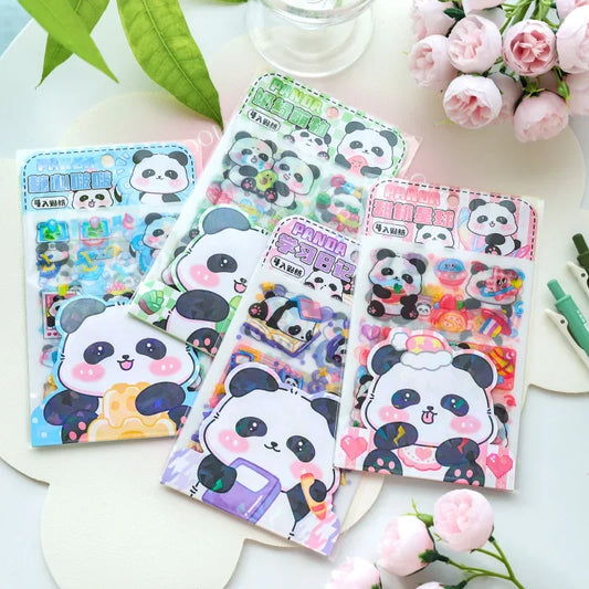 1 Set Kawaii Panda PET Frosted Stickers