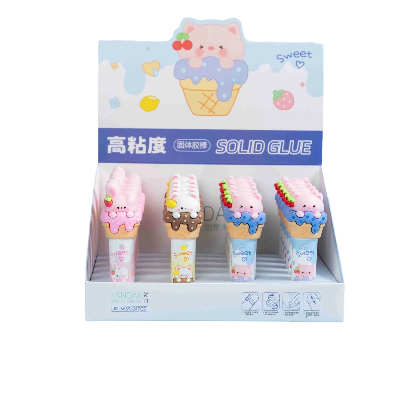 1PC Kawaii Ice Cream Shape Glue Stick