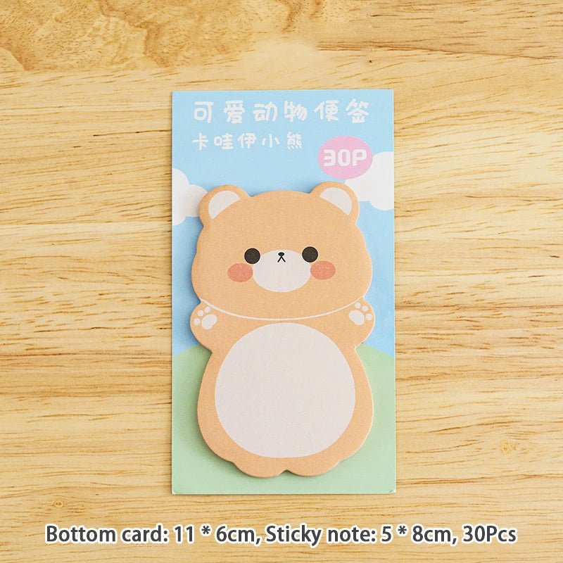 1 to 6PC Kawaii Animal Friends Memo Pad Sticky Notes