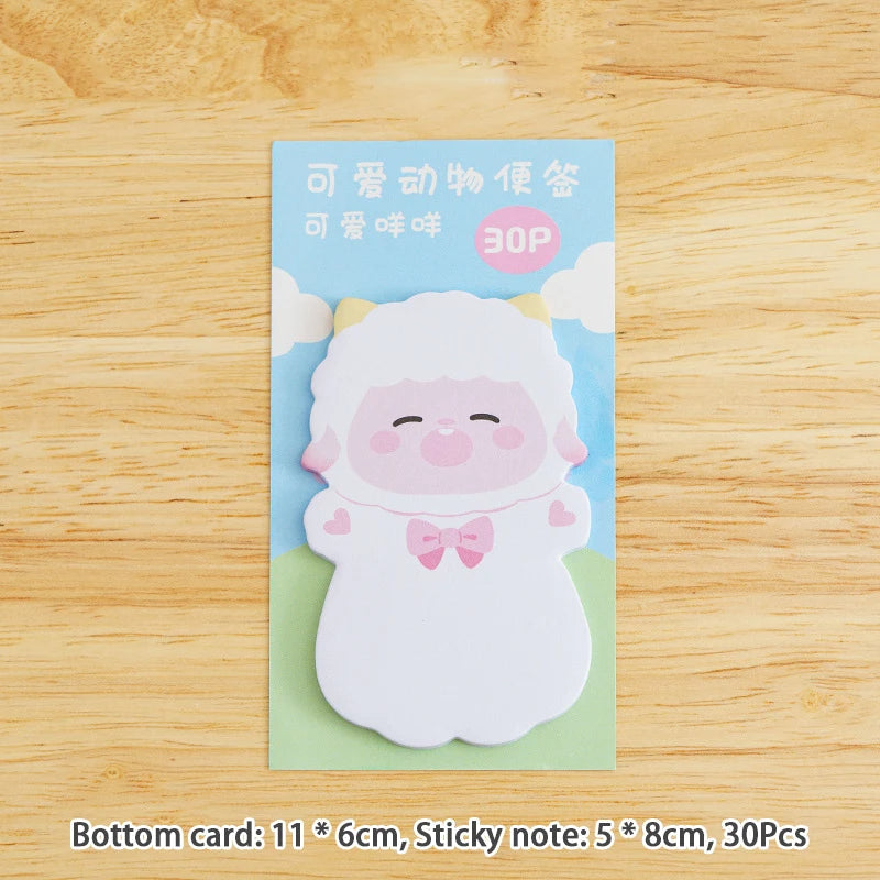 1 to 6PC Kawaii Animal Friends Memo Pad Sticky Notes