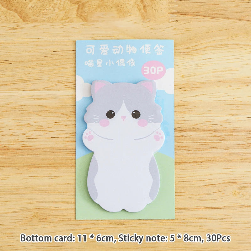 1 to 6PC Kawaii Animal Friends Memo Pad Sticky Notes