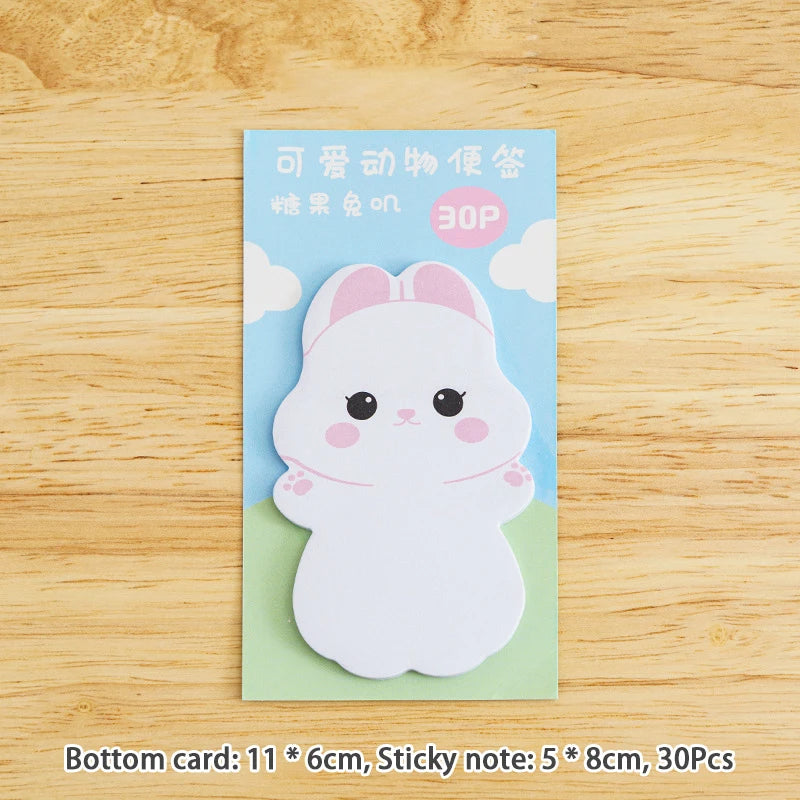 1 to 6PC Kawaii Animal Friends Memo Pad Sticky Notes