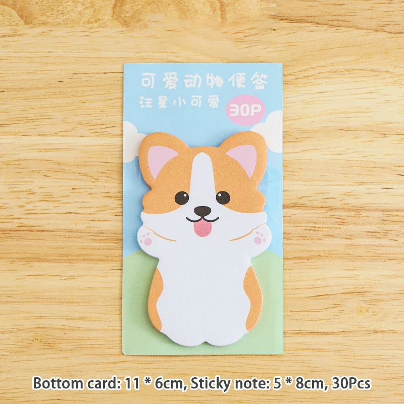 1 to 6PC Kawaii Animal Friends Memo Pad Sticky Notes