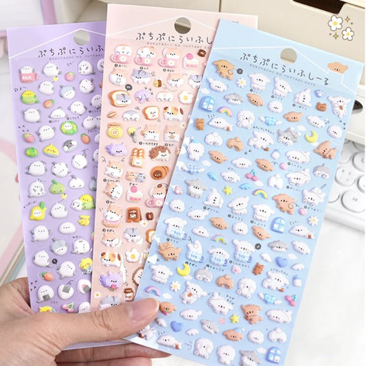 1PC Kawaii Mini Animals 3D Puffy Stickers