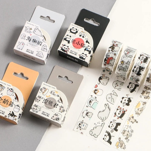 1PC Cute Round Animals Washi Tape Collection