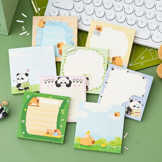 4PC Cute Panda Capybara Memo Pad