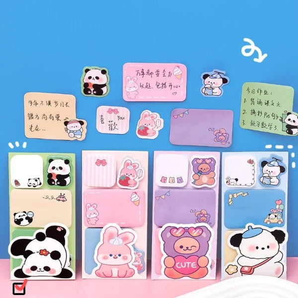 1PC Kawaii Panda Rabbit Memo Pad Sticky Notes