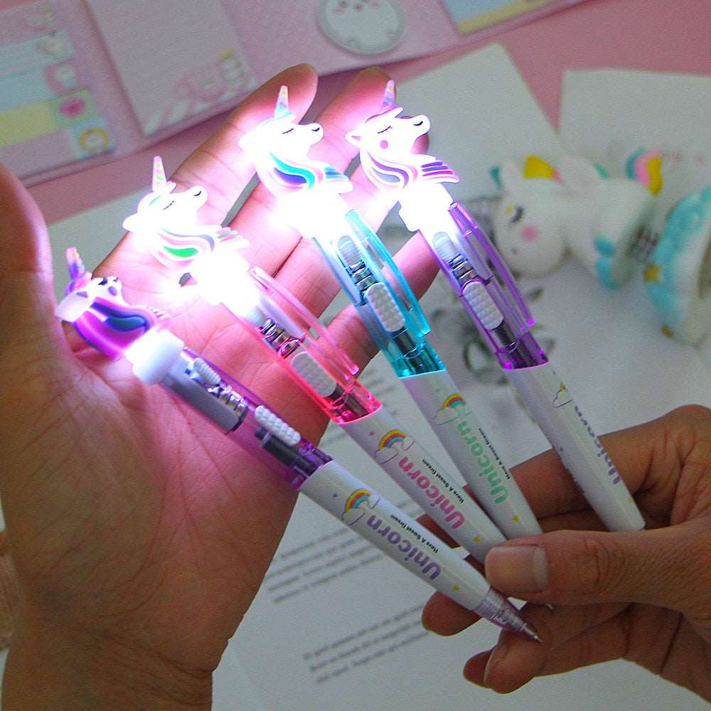 1PC Glowing Unicorn Ballpoint Pen-my kawaii office