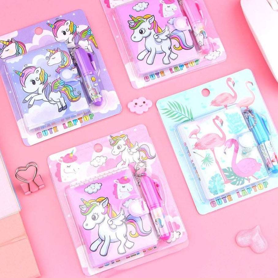 1 Set Cute Unicorn Flamingo Memo Pad and Ballpoint Pen