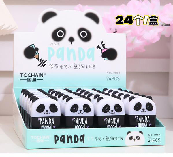 1PC Cute Panda Sharpener + Eraser