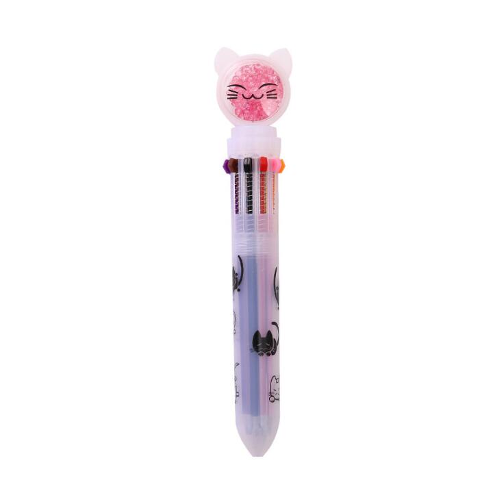 1PC 10 Color Kawaii Smiling Cat Rabbit Ballpoint Pen-my kawaii office