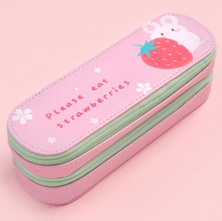 Pencil Case School Supplies Cute Pencil Case Large Capacity Pencil Case  Cute Pencil Case Kawaii(pink Strawberry Girl)