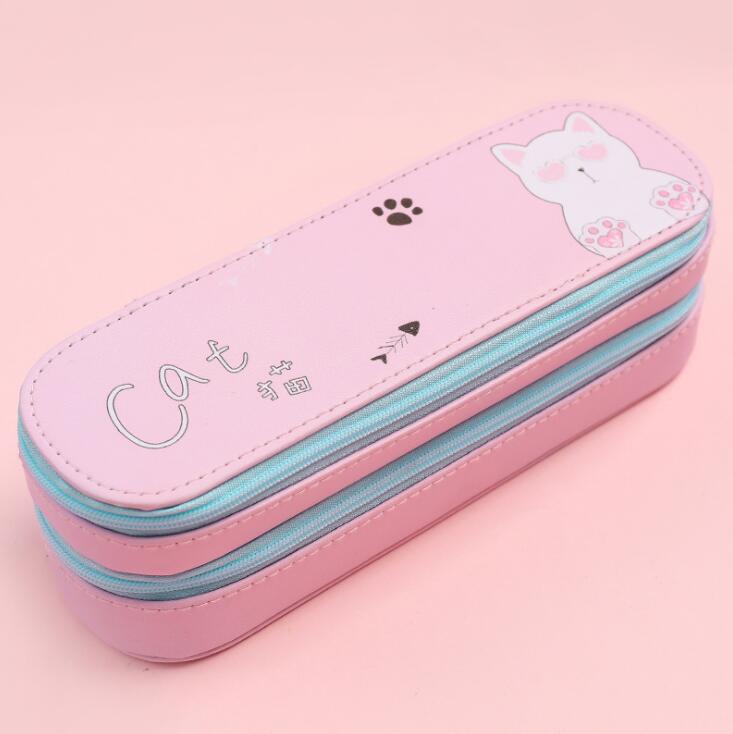 1PC Kawaii Large Capacity Double Layer Pencil Case