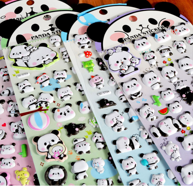 1PC Lovely Panda Decorative Stickers