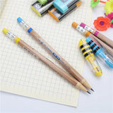 2PC Cute Little Bee Mechanical Pencils With Mini Sharpener and Eraser