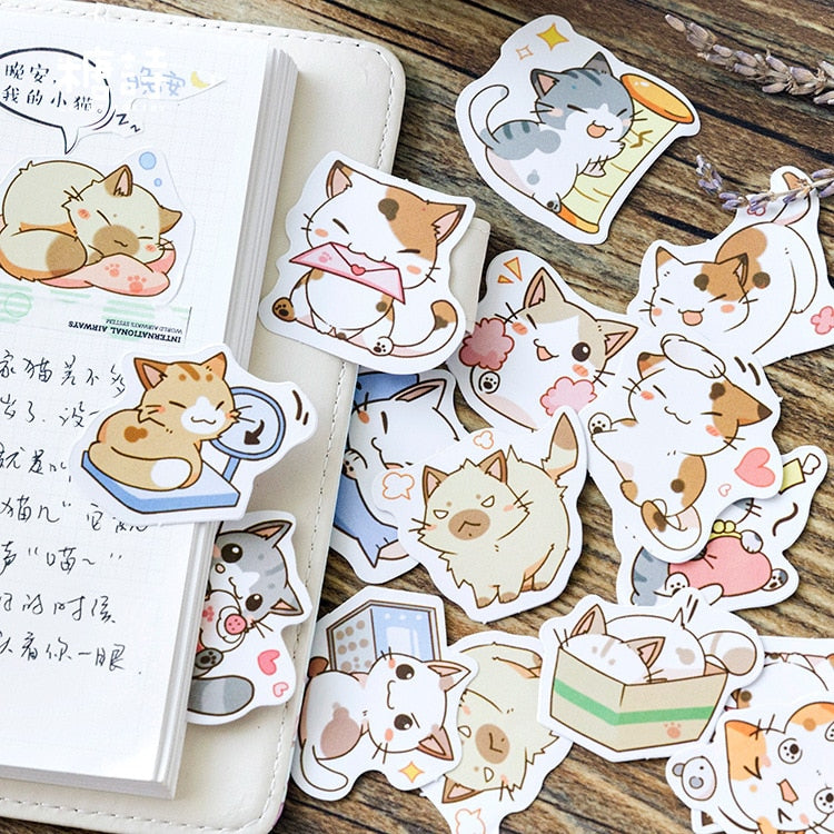 45PC Kawaii Cat Decorative Stickers