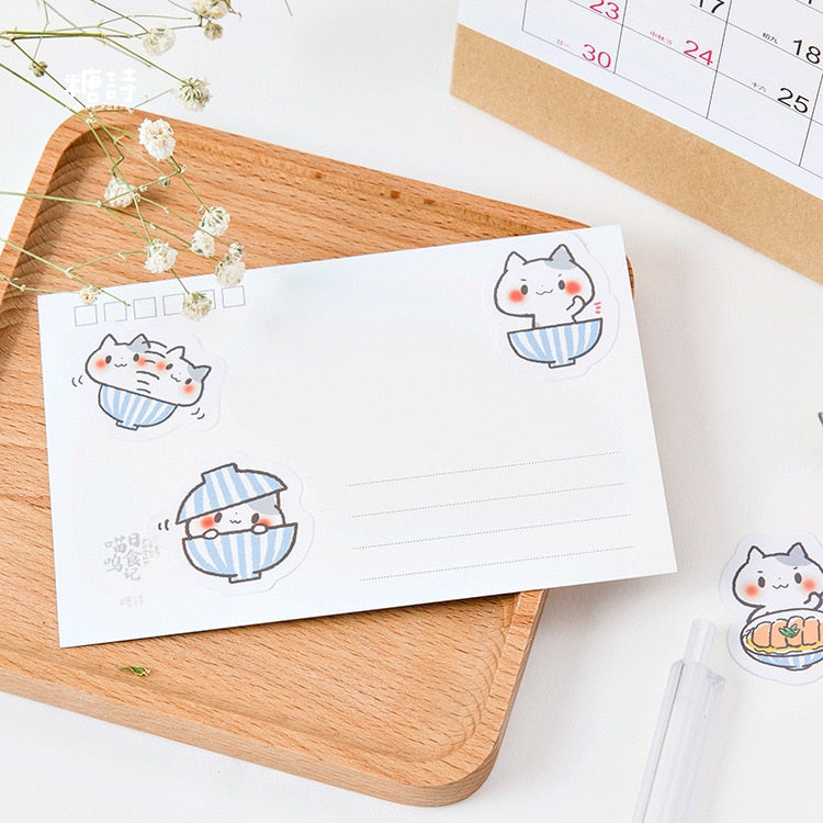 45PC Hide And Seek Cats Diary Stickers