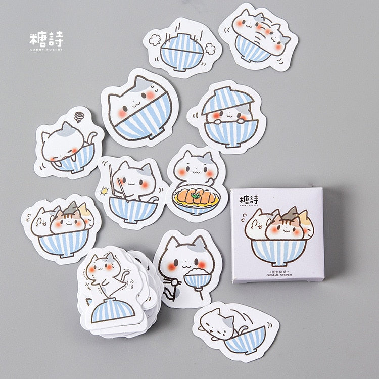 45PC Hide And Seek Cats Diary Stickers