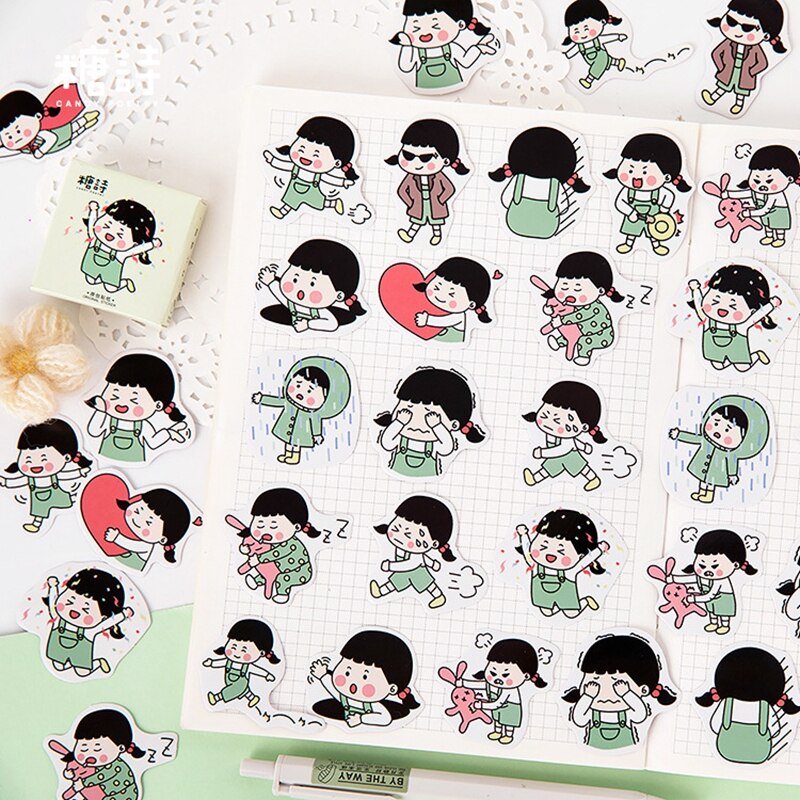 45PC Cute Kawaii Girl Stickers