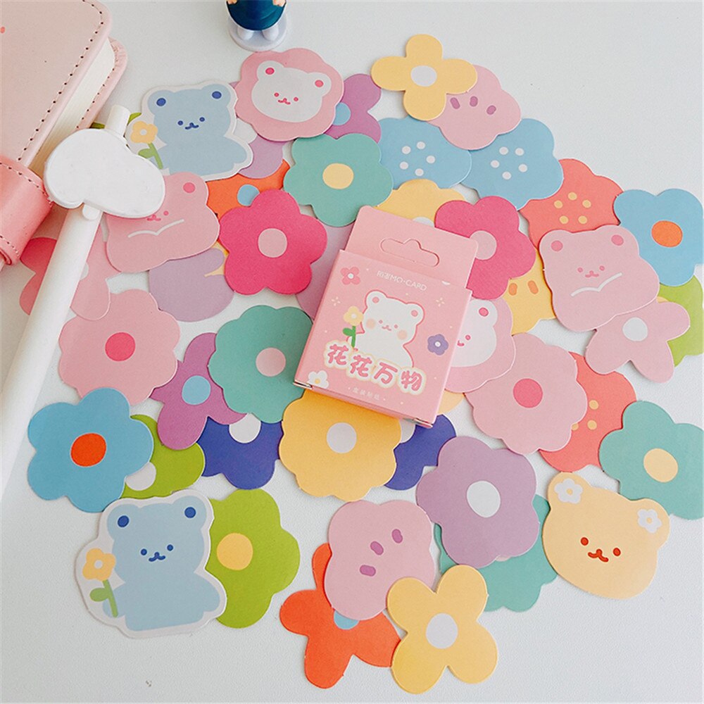 46PC Kawaii Flowers Decorative Stickers