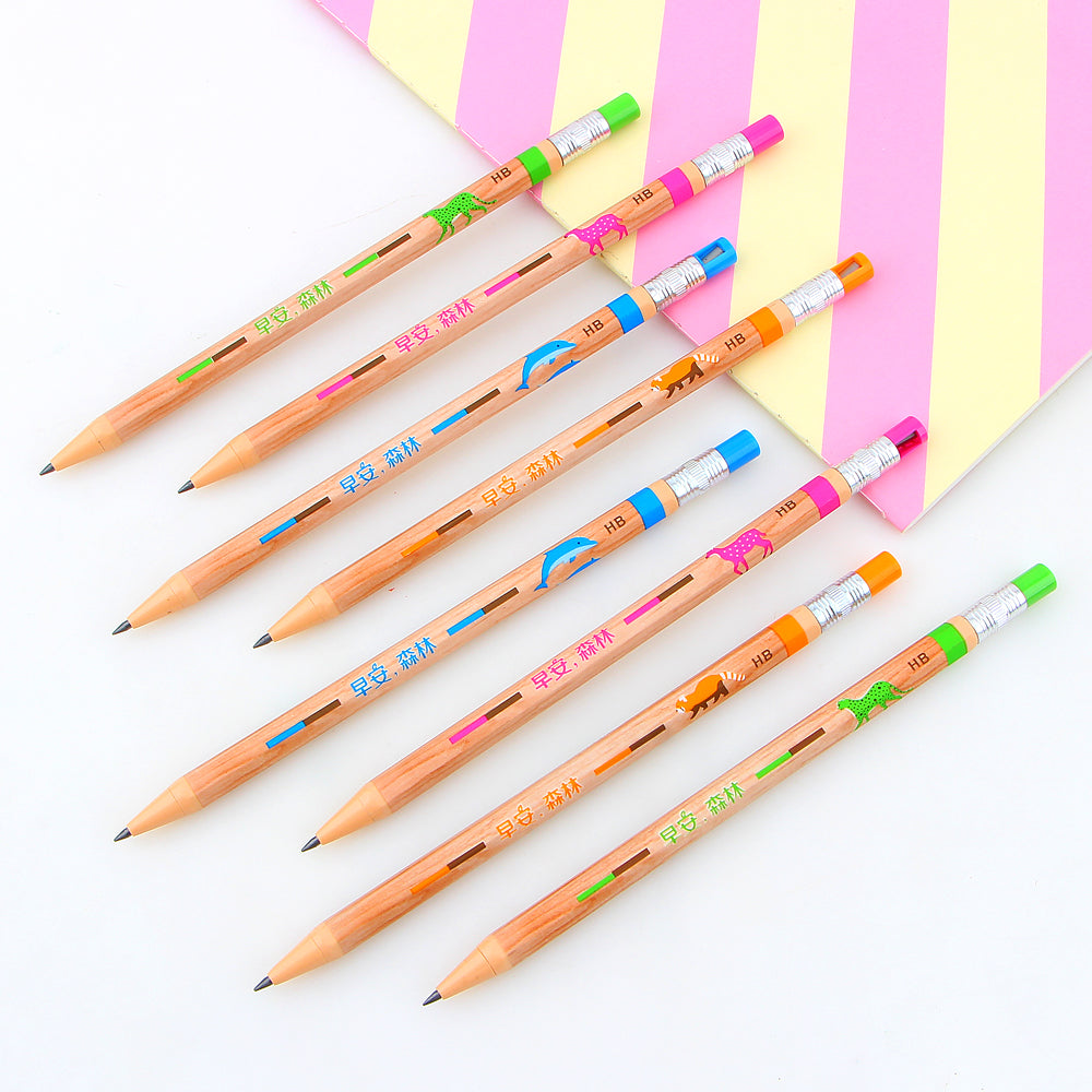 4PC Kawaii Animals Mechanical Pencil with Sharpener