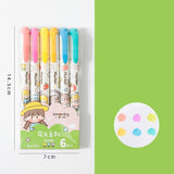 6PC Kawaii Girls Highlighter Pen Set