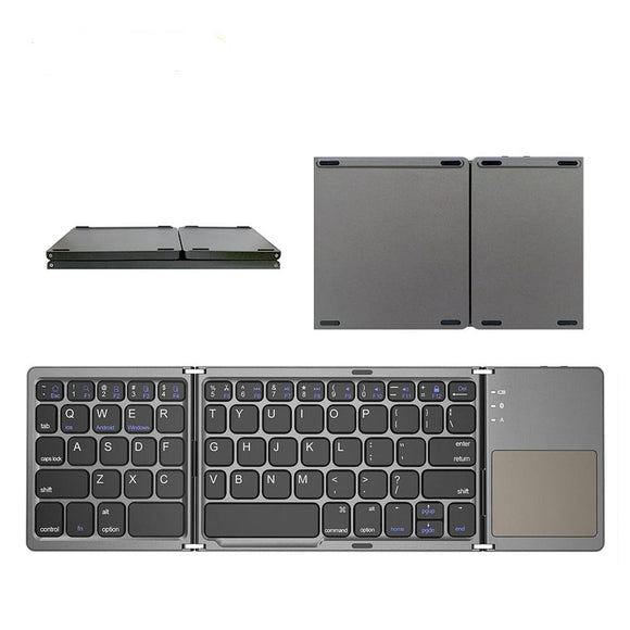 1PC Mini Folding Wireless Bluetooth Keyboard with Touchpad