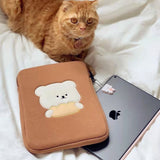 1PC Kawaii Bear iPad Laptop Bag