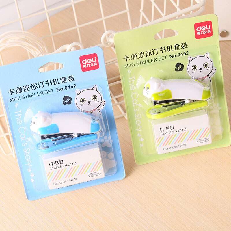 1 or 2PC Kawaii Dog Cat Mini Stapler Set