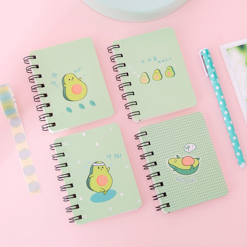 1PC Adorable Avocado Mini Spiral Notebook