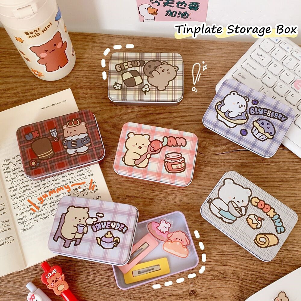 1PC Super Cute Milk Bear Storage Box