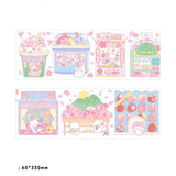 1PC Kawaii Pink Sakura Rabbit Decorative Sticker