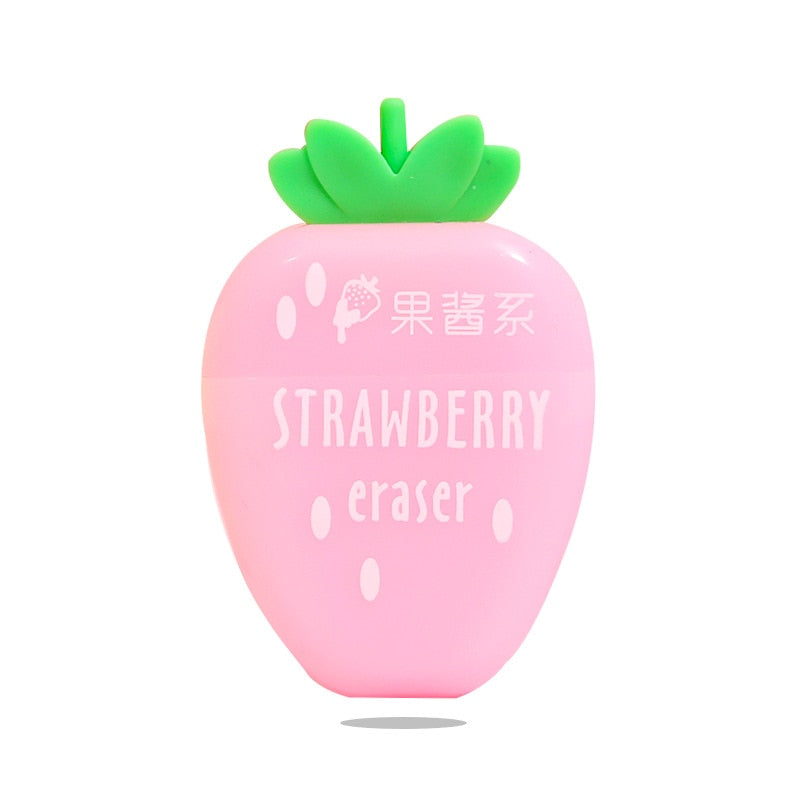 3PC Sweet Strawberry Rubber Eraser