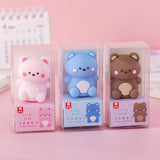 Kawaii Soft Rubber Mini Cartoon Animals Mechanical Pencil Sharpener Cute Stationery Back to School Items for Kids Prizes Gift